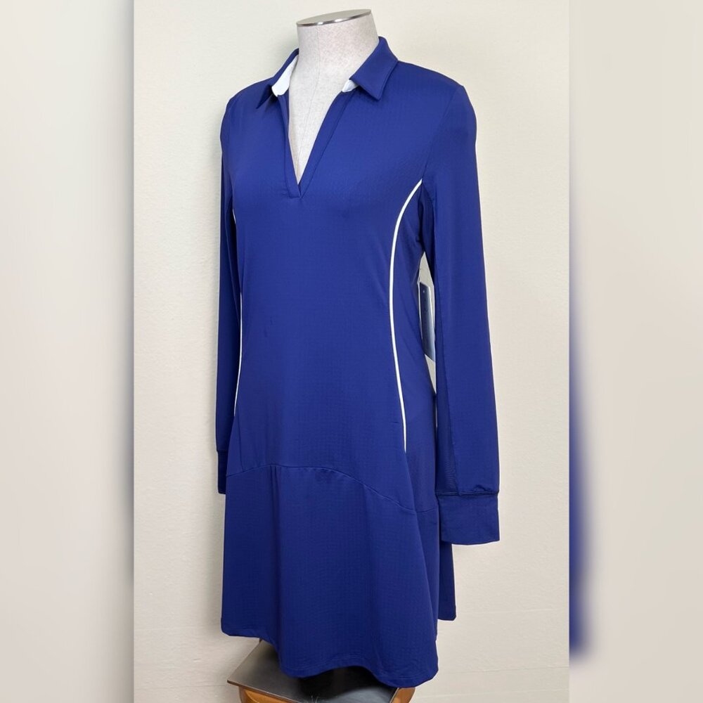 G LIFESTYLE Color Block Long Sleeve Mini Golf Athletic Dress w/Shorts M NEW - Picture 4 of 8